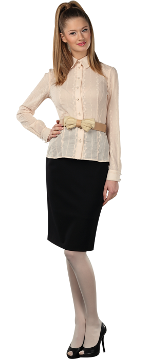 Блуза из хлопкового шитья, персиковая. www.EkaterinaSmolina.ru