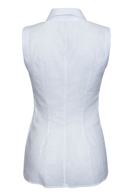 Блуза белая со сложным воротником