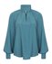 Блуза изумрудного цвета с воротником-стойкой www.EkaterinaSmolina.ru