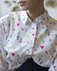 Классическая блуза белого цвета с принтом "Сердца" www.EkaterinaSmolina.ru