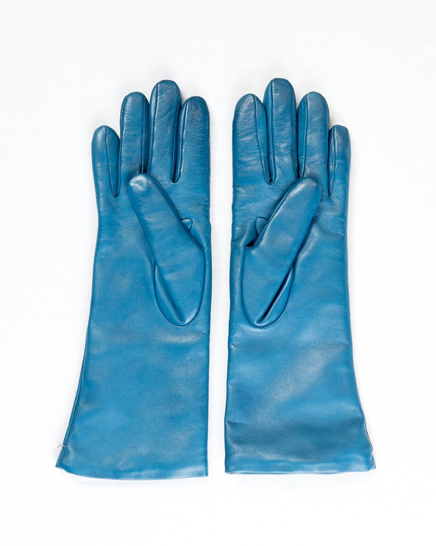 Кожаные перчатки цвета морской волны www.EkaterinaSmolina.ru