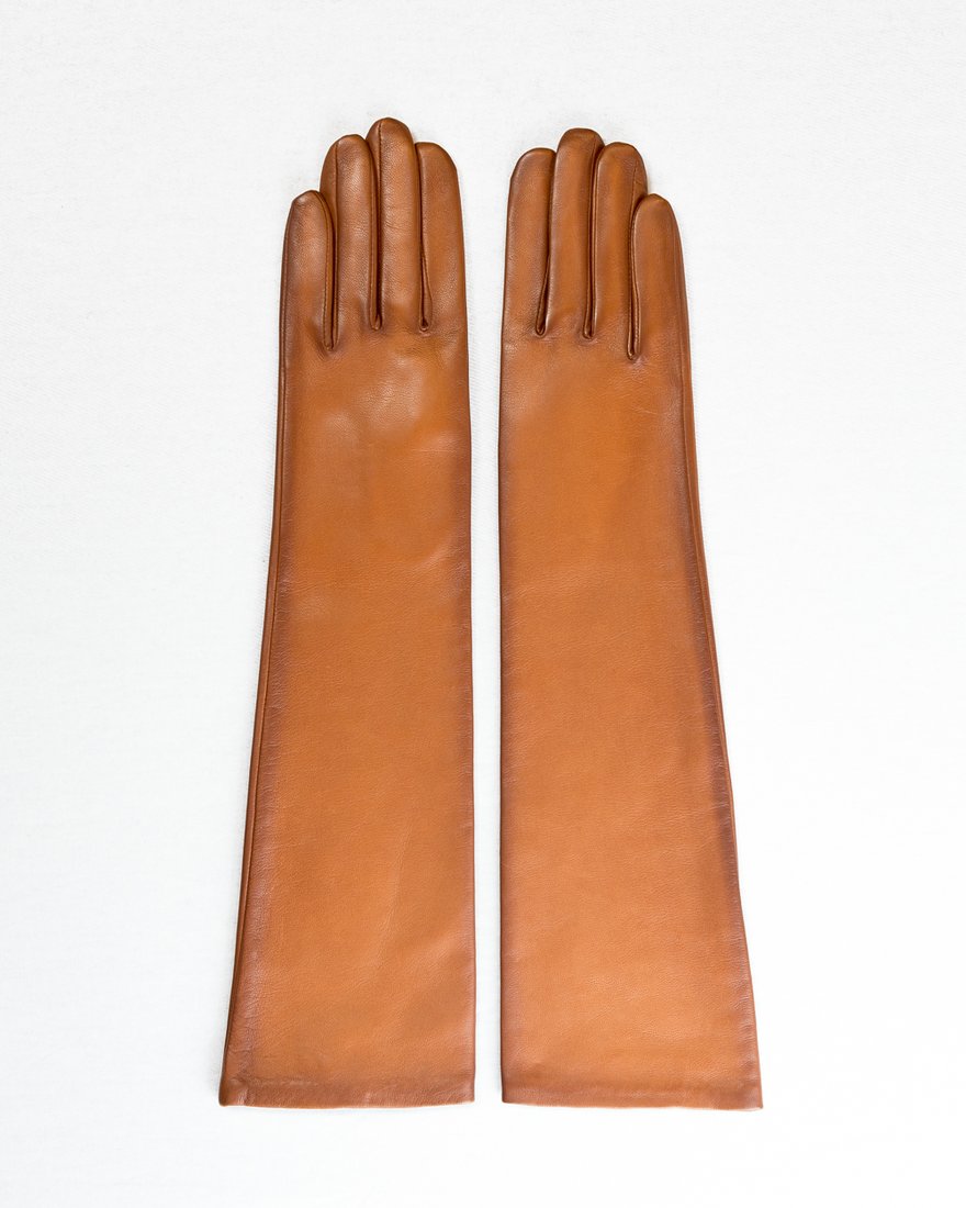 Кожаные перчатки цвета "охра" www.EkaterinaSmolina.ru