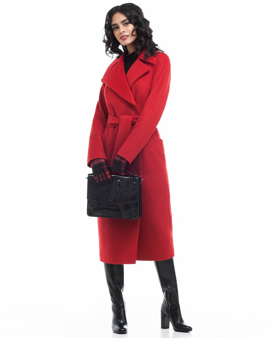 Длинное пальто красного цвета www.EkaterinaSmolina.ru