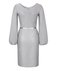 Платье серебристого цвета с пышными рукавами www.EkaterinaSmolina.ru