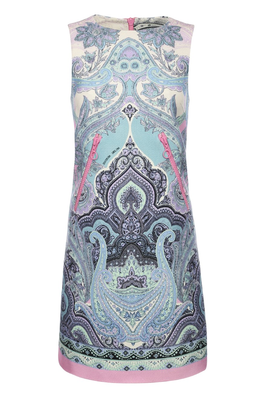 Платье из шерстяной ткани с принтом, цвет розовый и голубой www.EkaterinaSmolina.ru