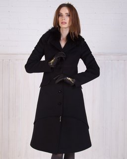 Длинное черное пальто
