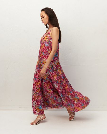 Платье-сарафан в цветочный принт 