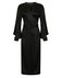 Черное вискозное платье на запах и рукавом с воланом www.EkaterinaSmolina.ru