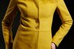 Пальто с корсетным поясом, желтое www.EkaterinaSmolina.ru