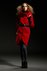 Пальто с воротником &quot;гофре&quot; и кожаным поясом, красное. www.EkaterinaSmolina.ru