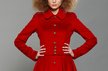 Пальто с юбкой из складок, красное. www.EkaterinaSmolina.ru