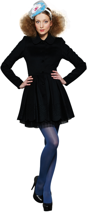 Пальто-платье тюльпанчик с короткой юбкой, черное www.EkaterinaSmolina.ru