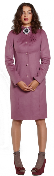 Элегантное пальто приталенного силуэта из мягкой шерсти с кашемиром