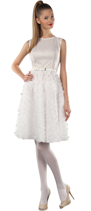 Платье с юбкой-солнце, белого цвета   www.EkaterinaSmolina.ru