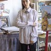 Блуза белого цвета, принт "Попугаи"