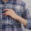 Блуза из клетчатой ткани с удлиненной спинкой