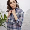 Блуза из клетчатой ткани с удлиненной спинкой