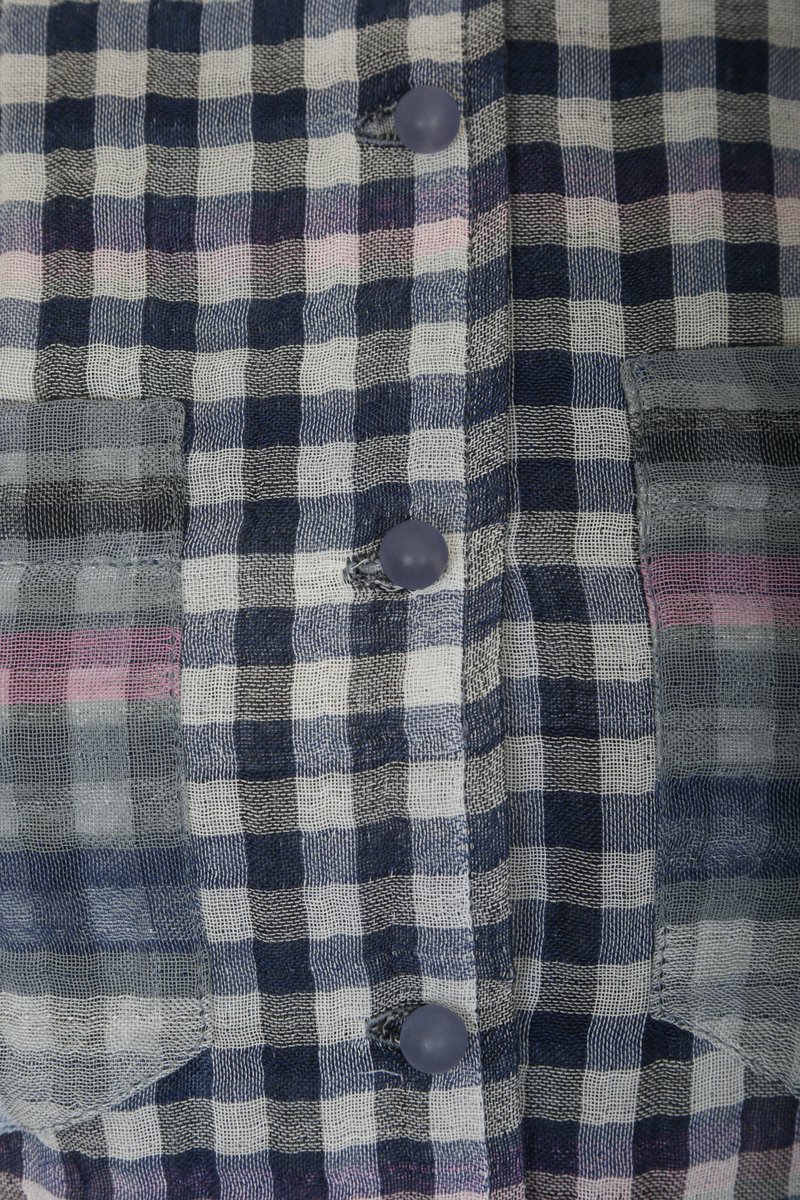 Блуза из клетчатой ткани с удлиненной спинкой