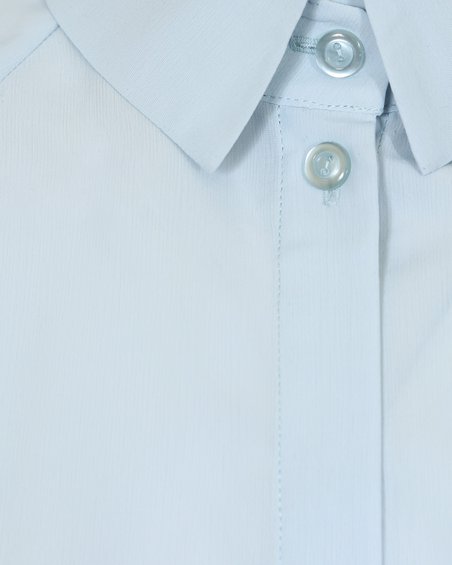 Блуза с фигурной линией низа нежно-голубого цвета