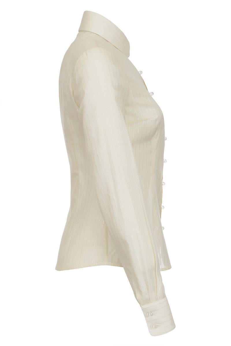 Блуза классического кроя, из тонкого хлопка 