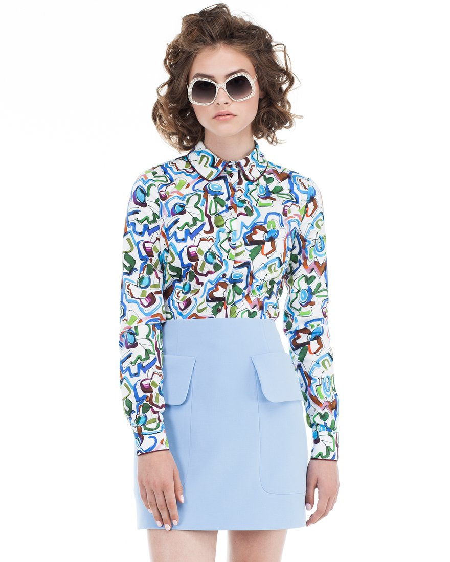 Блуза с акварельным принтом www.EkaterinaSmolina.ru