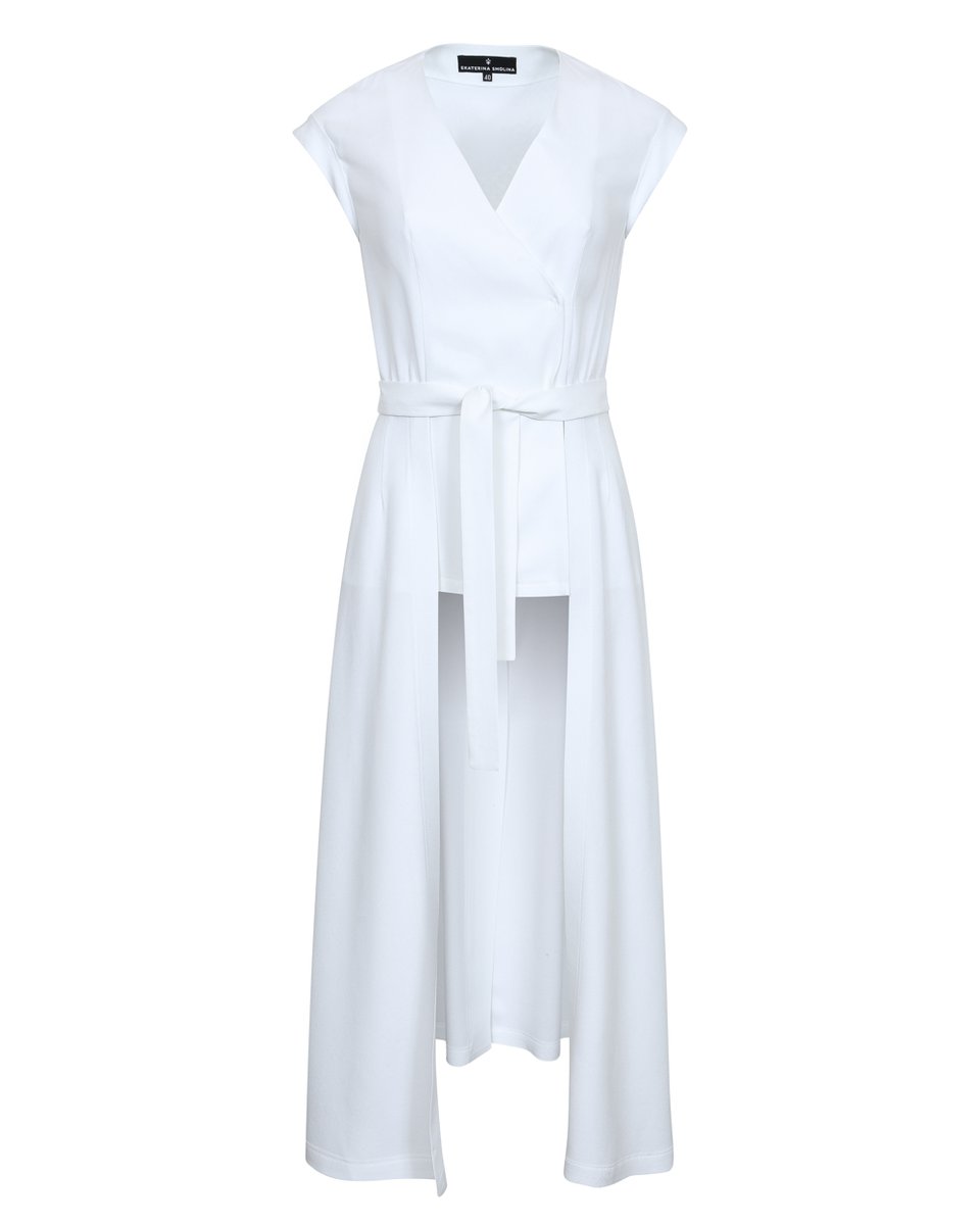 Блуза со шлейфом белого цвета