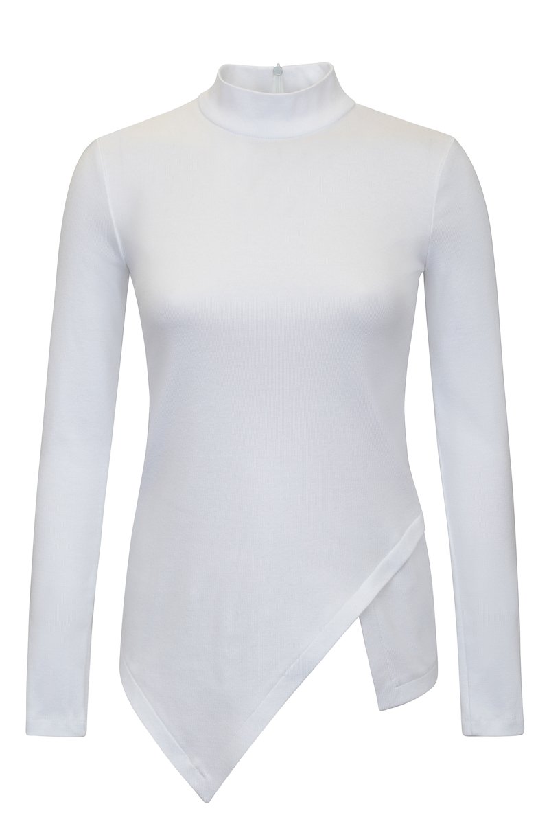 Блуза из плотного трикотажа белого цвета
