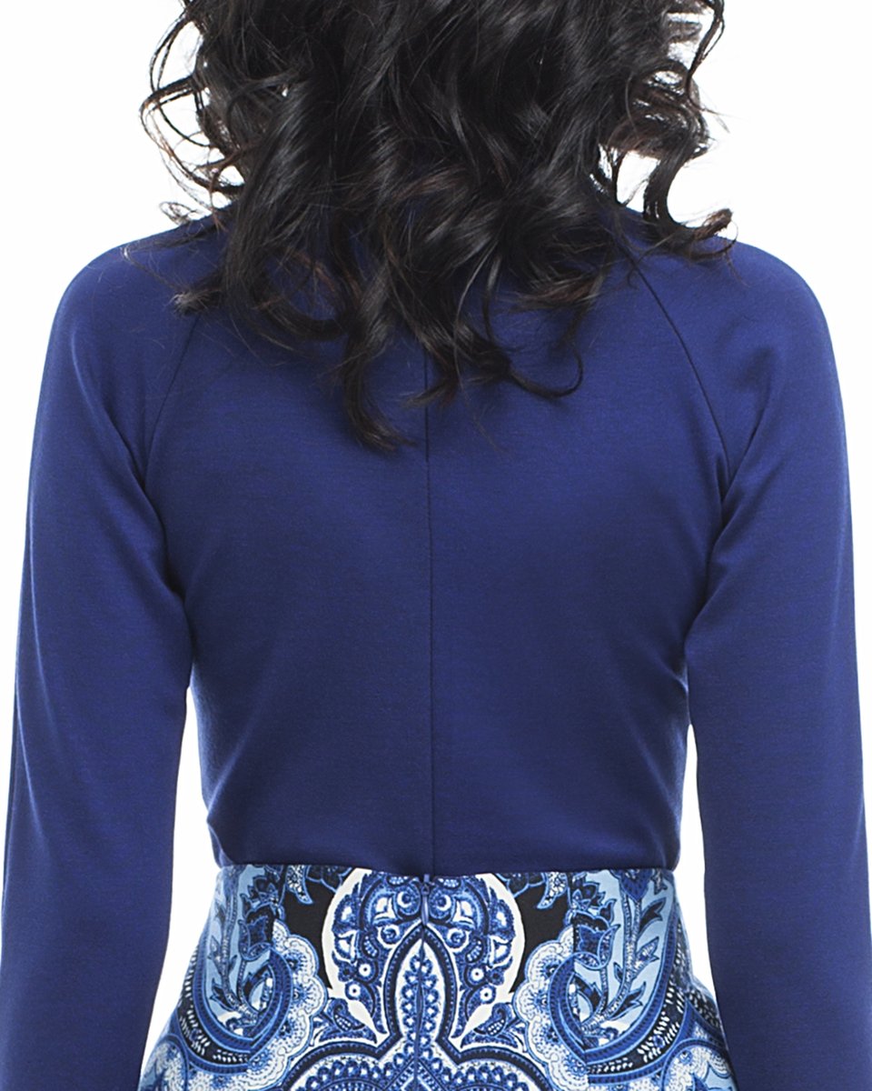 Блуза трикотажная с рукавом-реглан, синяя
