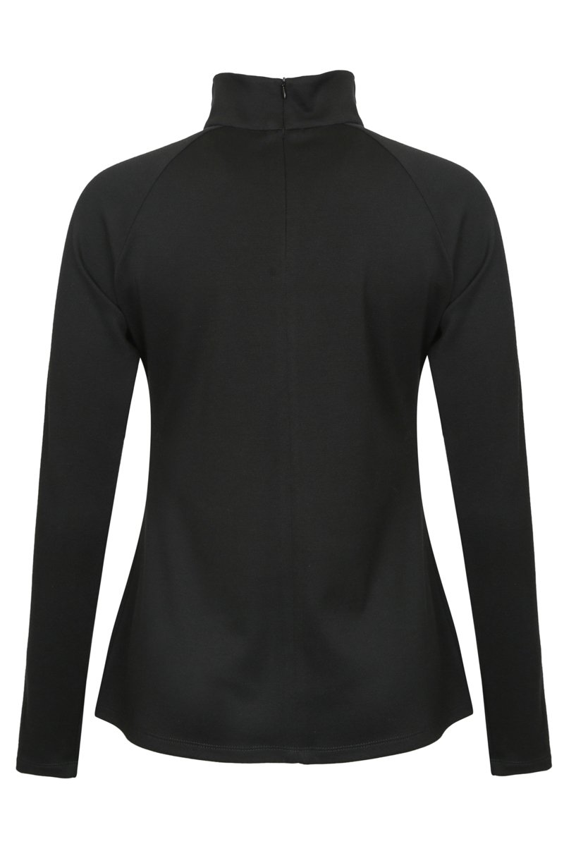 Блуза трикотажная с рукавом-реглан черного цвета