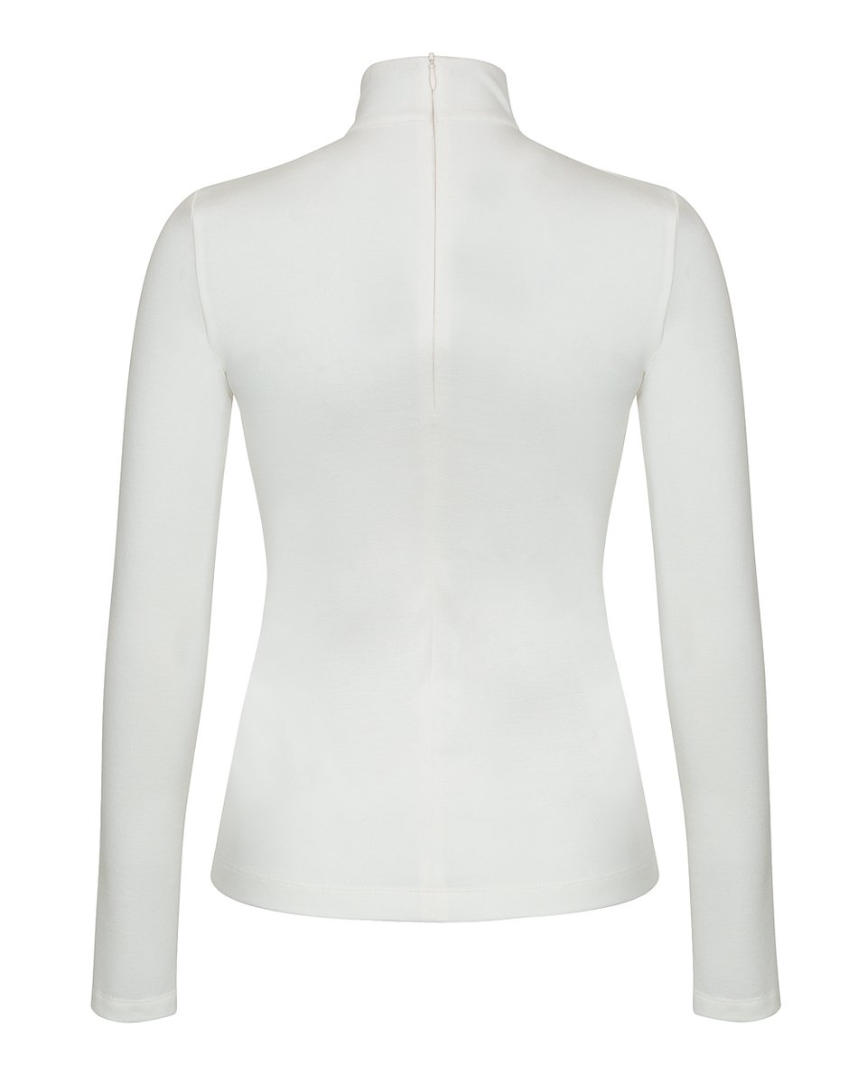 Блуза трикотажная с V-образным вырезом белого цвета