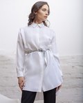 Блуза удлиненная, белого цвета