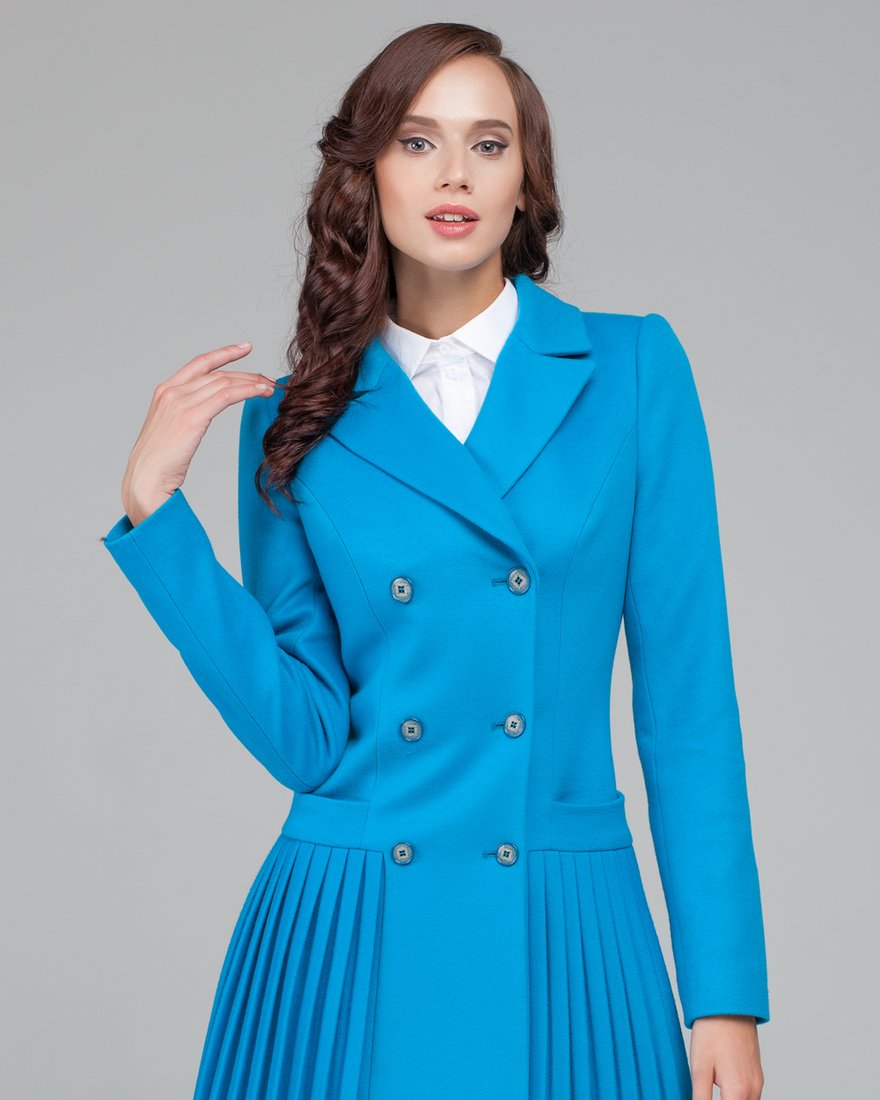 Двубортное пальто с юбкой плиссе www.EkaterinaSmolina.ru