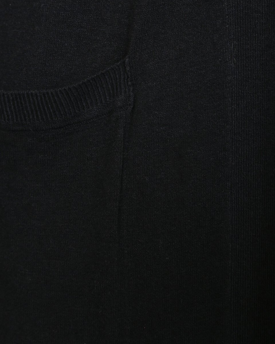 Кардиган черного цвета с накладными карманами