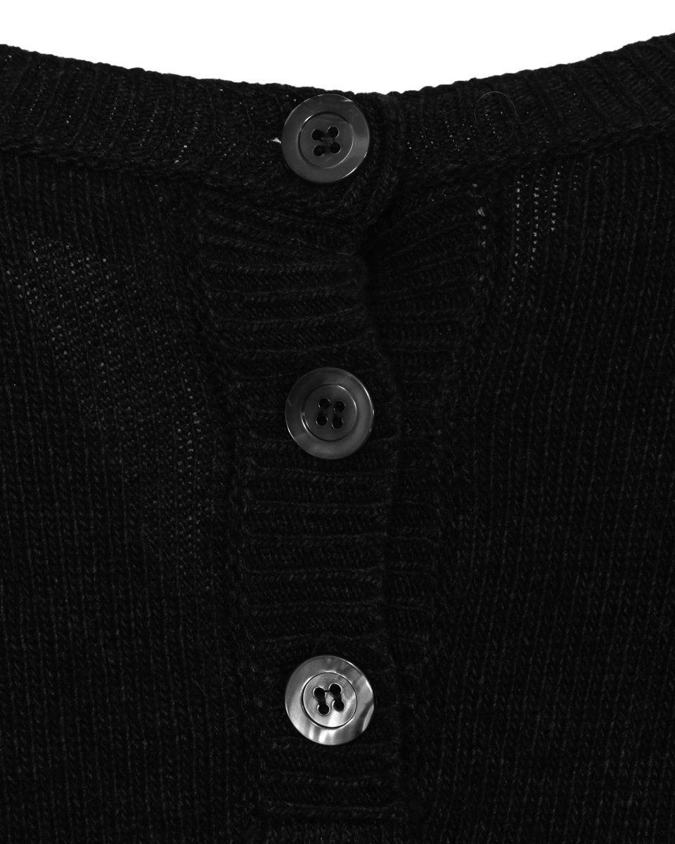 Джемпер укороченный из шерсти и кашемира, черного цвета