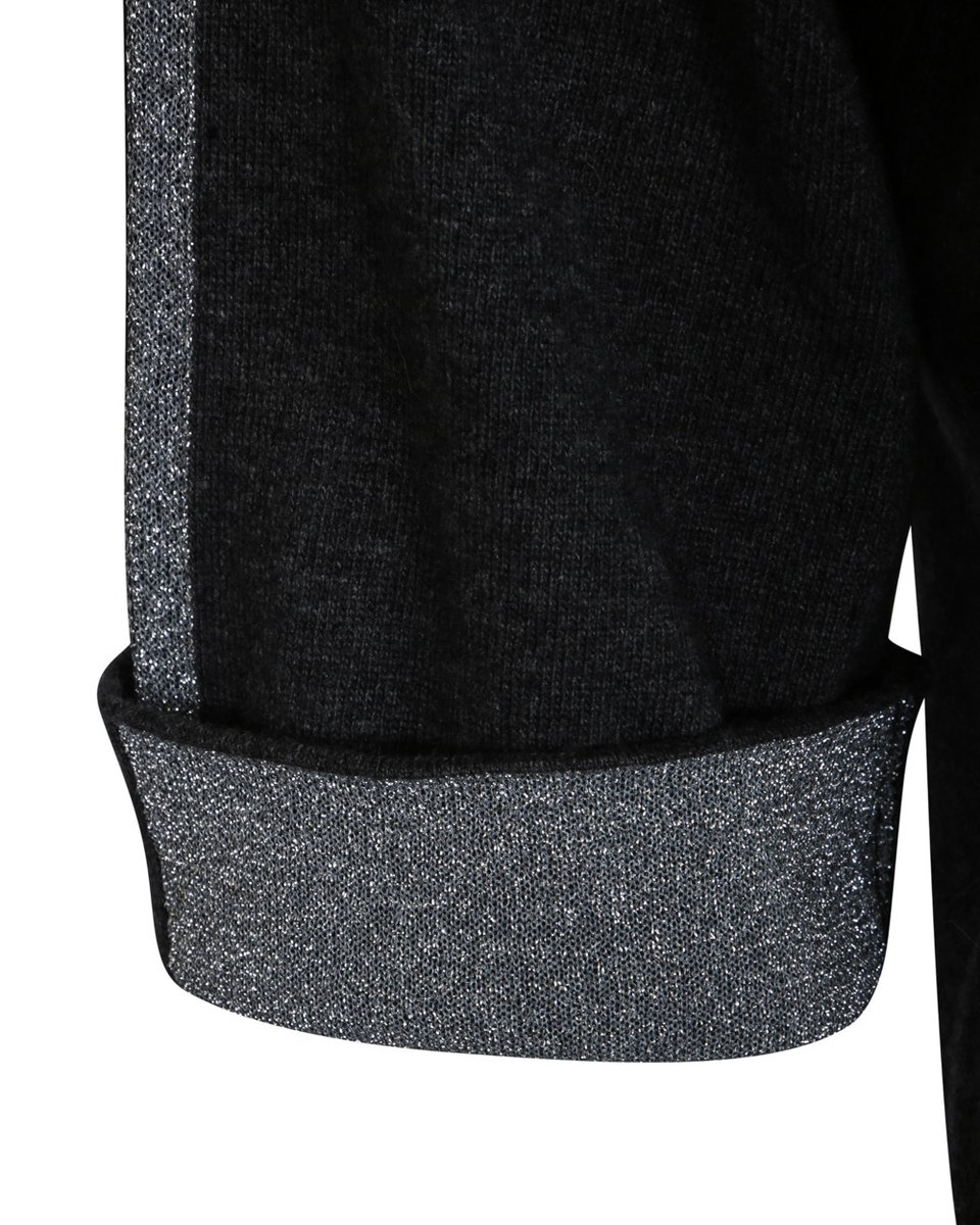 Джемпер черного цвета с отделкой из люрекса