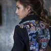 Кардиган из денима с жаккардовой спинкой