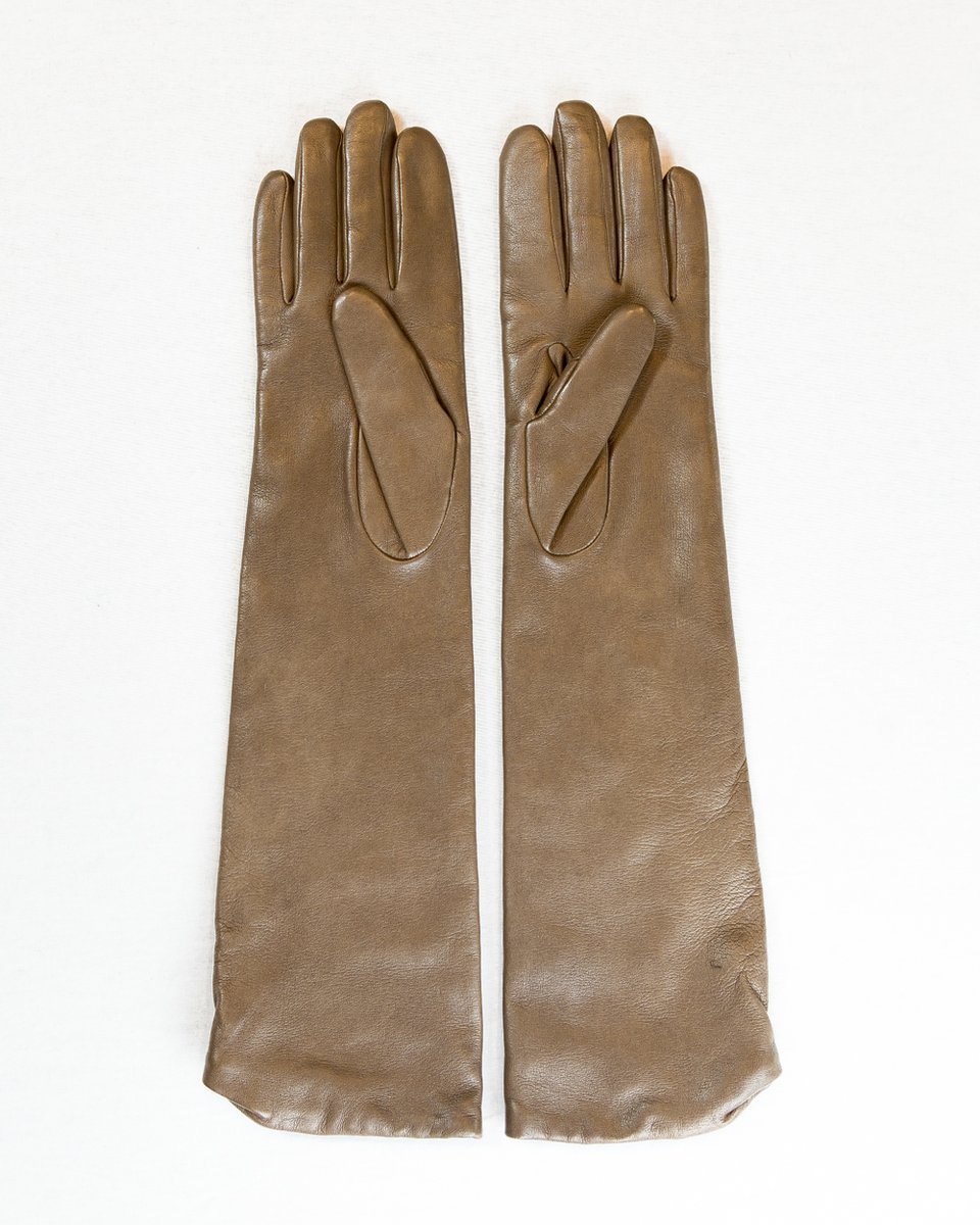 Кожаные перчатки с высоким манжетом