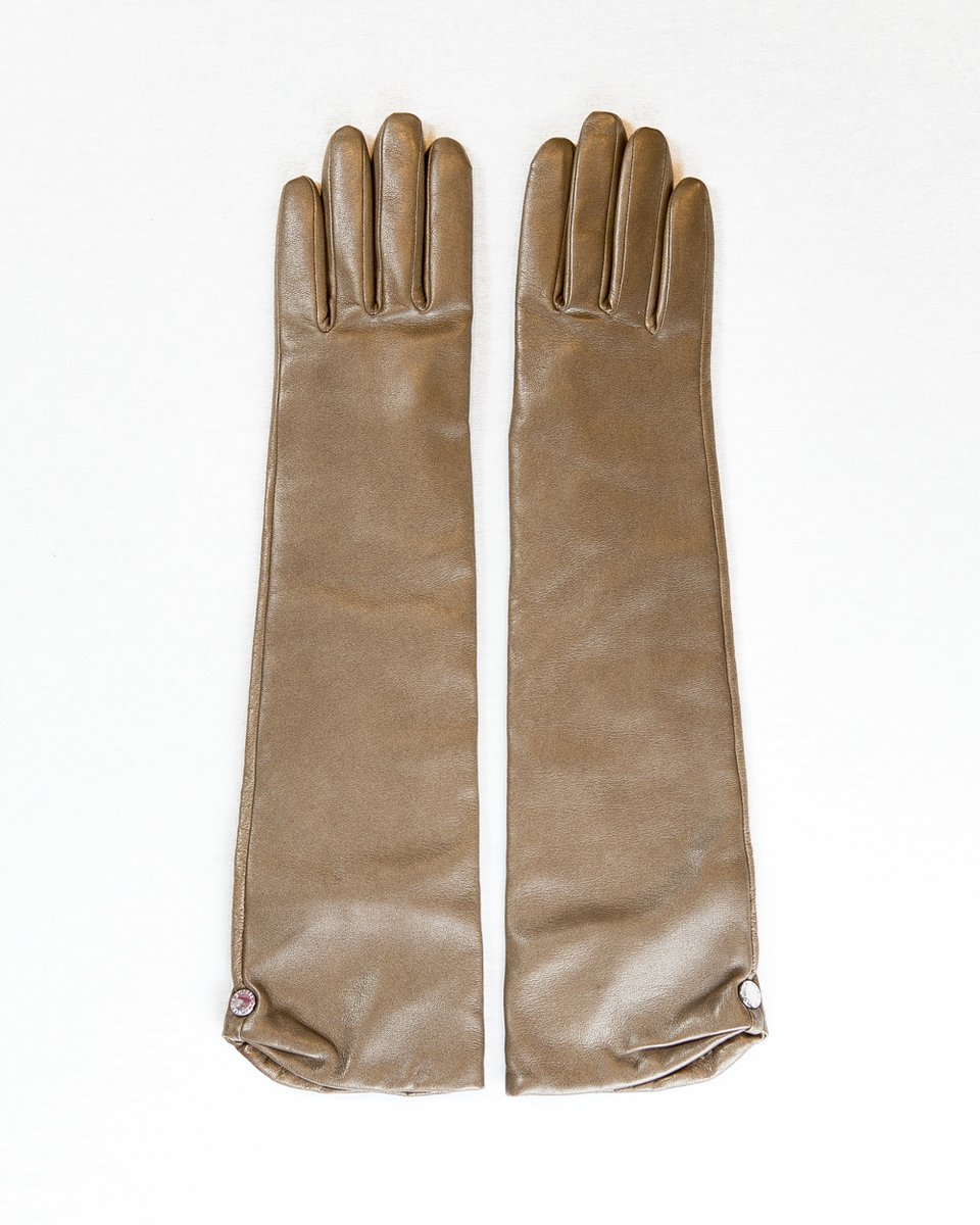 Кожаные перчатки с высоким манжетом