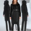 Зимнее пальто с трикотажным капюшоном