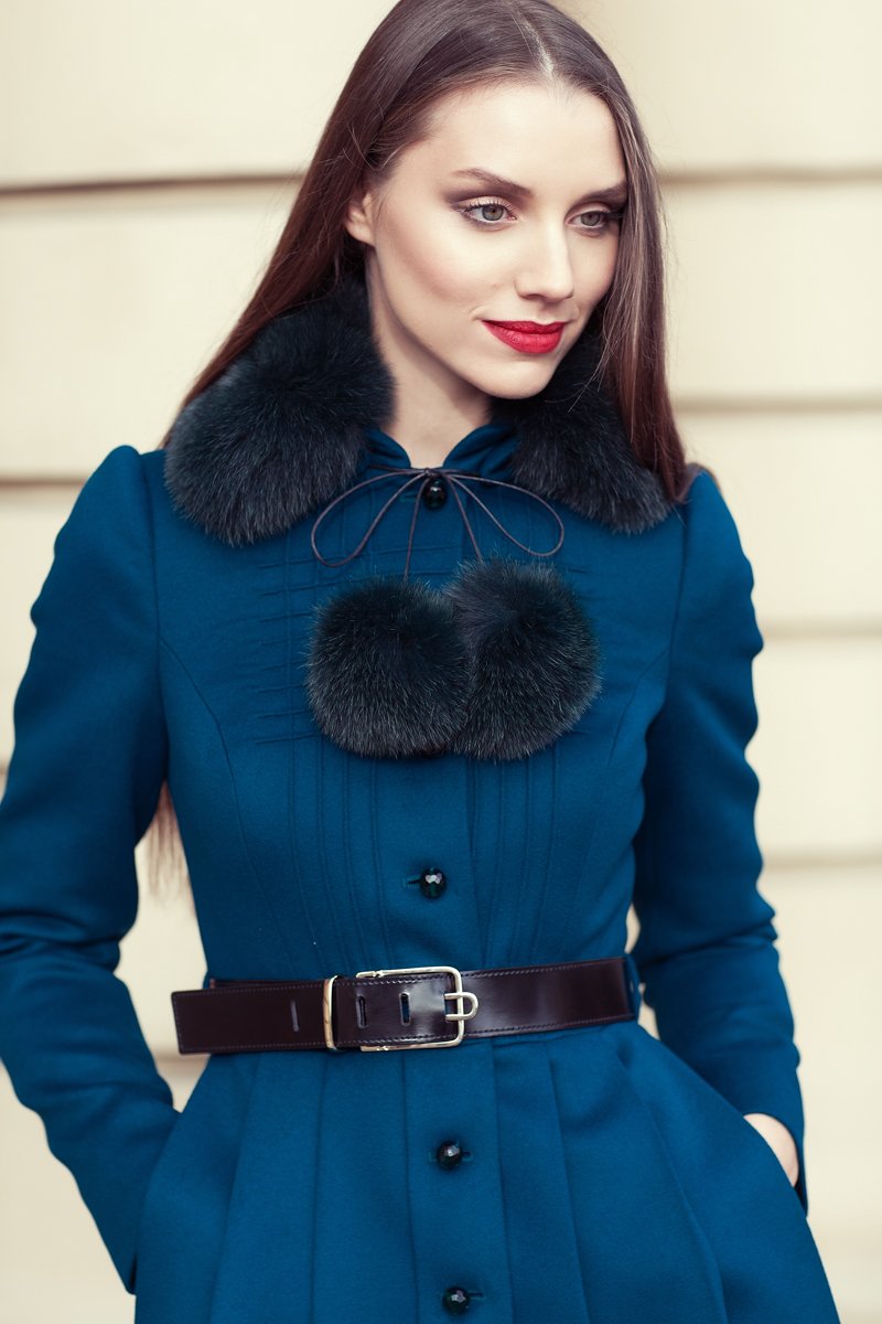 Пальто из шерсти с юбкой в складку www.EkaterinaSmolina.ru