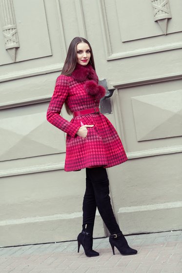 Пальто из жаккарда с пышной юбкой www.EkaterinaSmolina.ru
