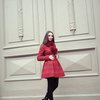 Пальто из жаккарда с пышной юбкой