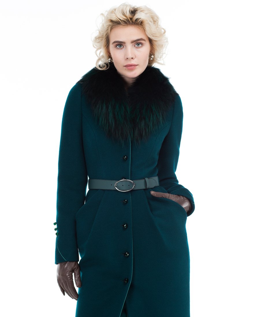 Пальто изумрудного цвета с юбкой-тюльпан www.EkaterinaSmolina.ru