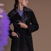 Зимнее пальто с деталями из сетчатой ткани