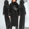 Зимнее пальто с деталями из сетчатой ткани