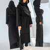 Зимнее пальто с деталями из сетчатой ткани