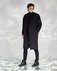 Мужское пальто с трикотажным капюшоном черного цвета www.EkaterinaSmolina.ru
