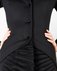 Пальто черного цвета с веерообразными вставками плиссе  www.EkaterinaSmolina.ru