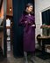 Зимнее пальто с меховым воротником, фиолетового цвета www.EkaterinaSmolina.ru