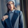 Пальто цвета графит с удлиненными лацканами